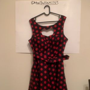 Hell Bunny Black with Red Polka Dot Dress ❤︎